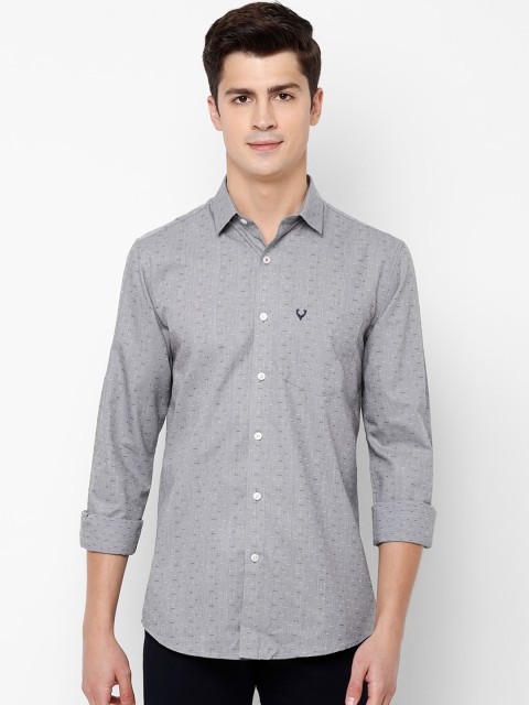 

Allen Solly Men Grey Slim Fit Self Design Semiformal Shirt