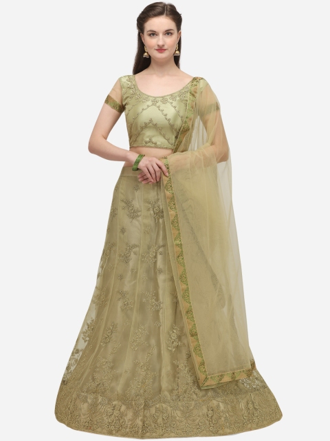 

Netram Lime Green Semi-Stitched Lehenga & Blouse with Dupatta