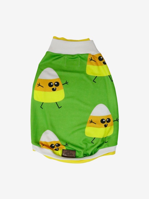 

Pawsindia Green & Yellow Candyman Graphic Printed Dog T-Shirt