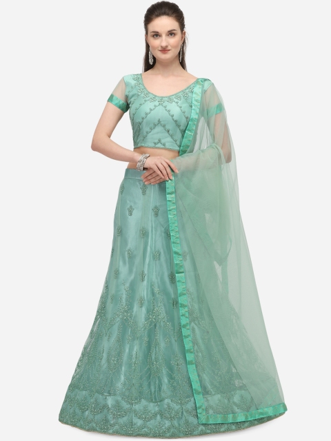 

Netram Sea Green Semi-Stitched Lehenga & Blouse with Dupatta