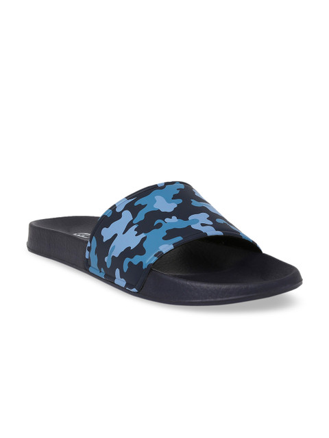 

Ajile by Pantaloons Men Blue & Black Printed Sliders