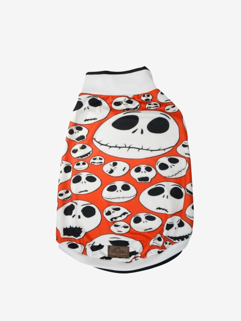 

Pawsindia Red & White Skulls Graphic Printed Dog T-Shirt XL
