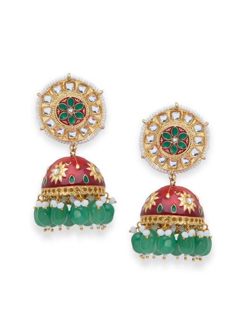 

Biba Red Contemporary Jhumkas
