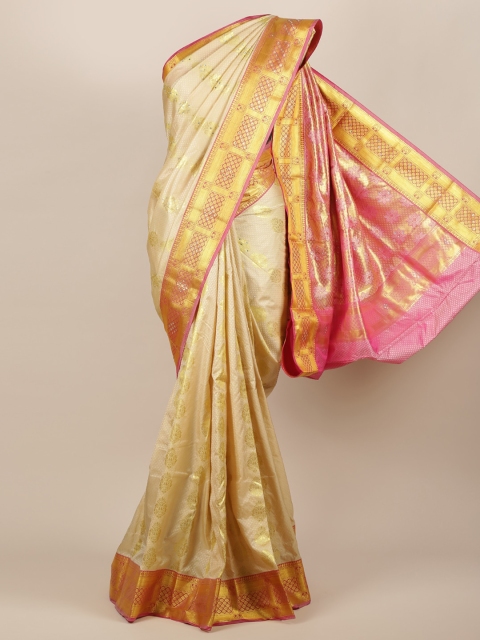 

Pothys Cream-Coloured Woven Design Art Silk Saree