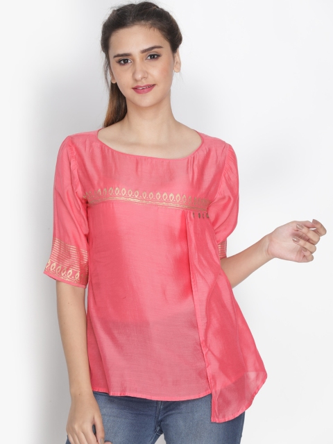 

Nakshi Pink Pure Cotton Regular Top