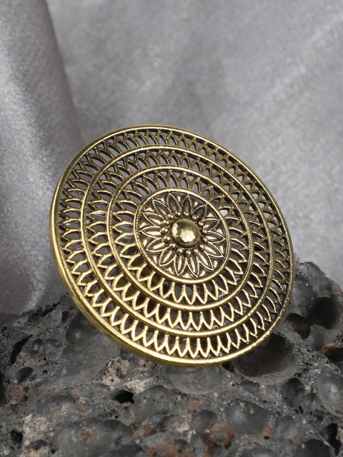 

ANIKAS CREATION Oxidized Gold-plated Adjustable Finger Ring