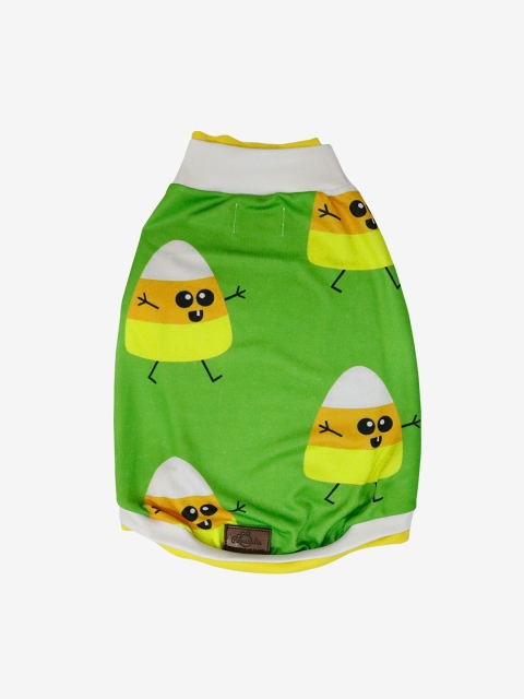 

Pawsindia Green & Yellow Candyman Printed Dog T-Shirt