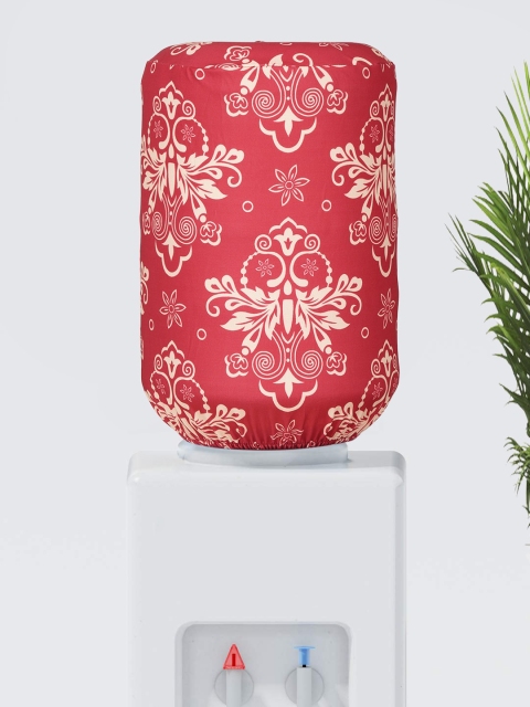 

Cortina Red & Cream-Colored Printed Water Dispenser Cover