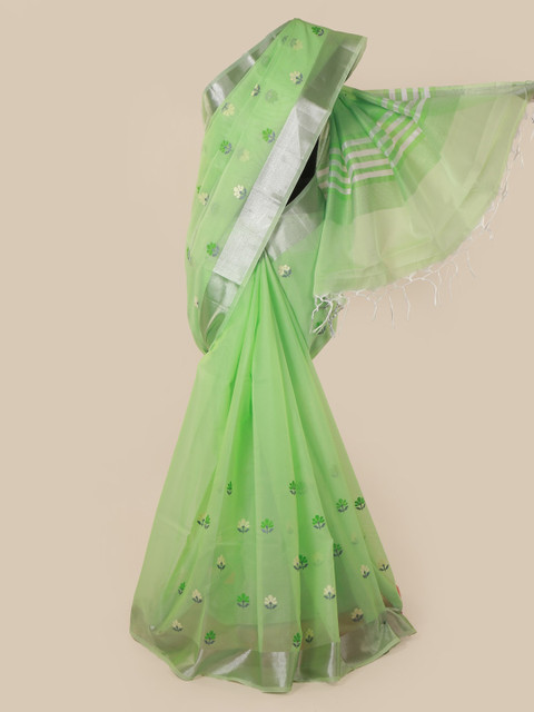

Pothys Green Woven Design Tissue Saree