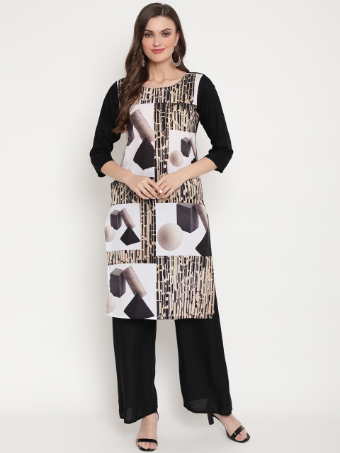 

Ramas Women Black & Brown Geometric Printed Kurta