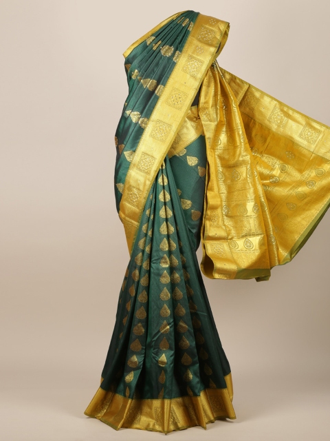 

Pothys Green & Gold-Toned Art Silk Woven Design Saree