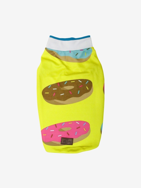 

Pawsindia Yellow & Pink Donuts Printed Dog T-Shirt S