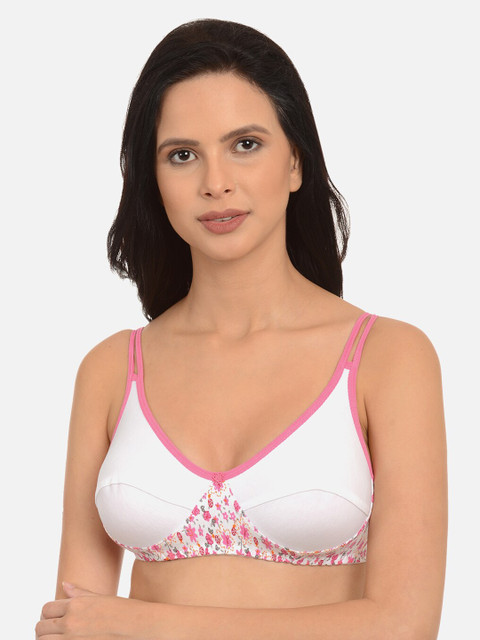

mod & shy Pink & White Non-Wired Non Padded Everyday Bra MS90M