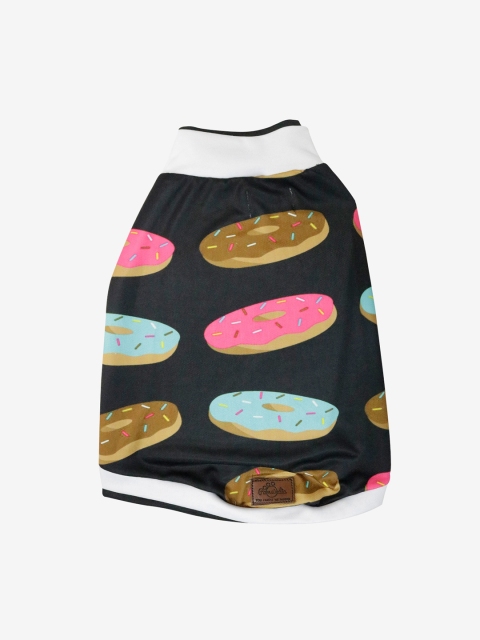 

Pawsindia Black & Blue Donuts Printed Dog T-Shirt