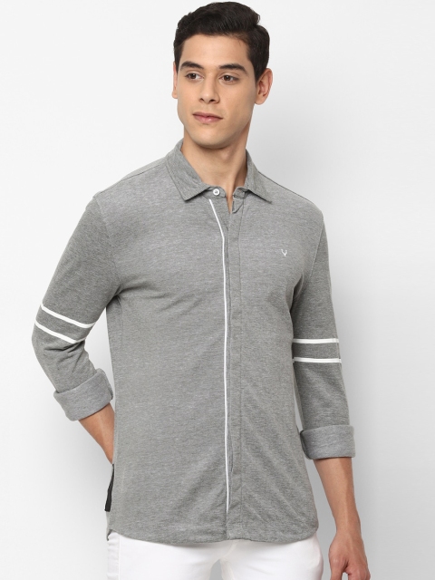 

Allen Solly Men Grey Regular Fit Solid Casual Shirt