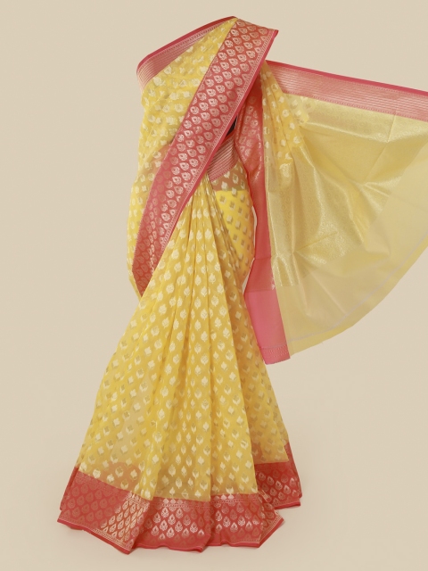 

Pothys Yellow & Red Tissue Woven Design Saree