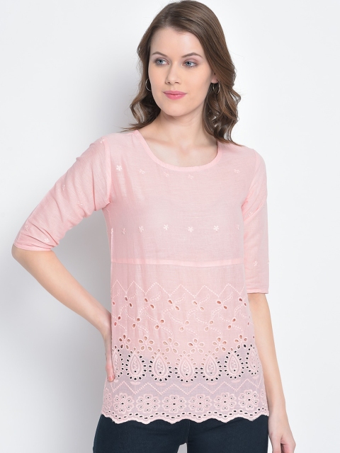 

Mayra Pink Regular Schiffli Top