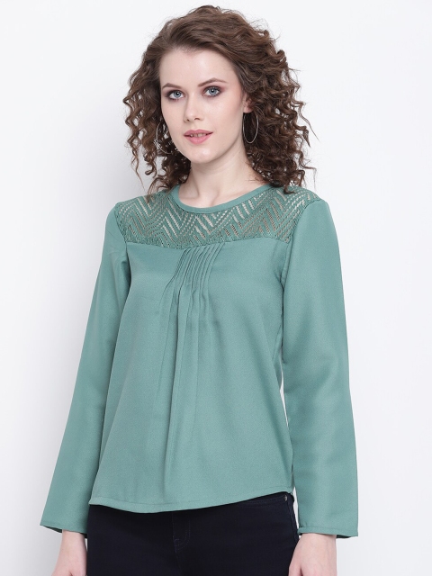 

Mayra Green Crepe Regular Top