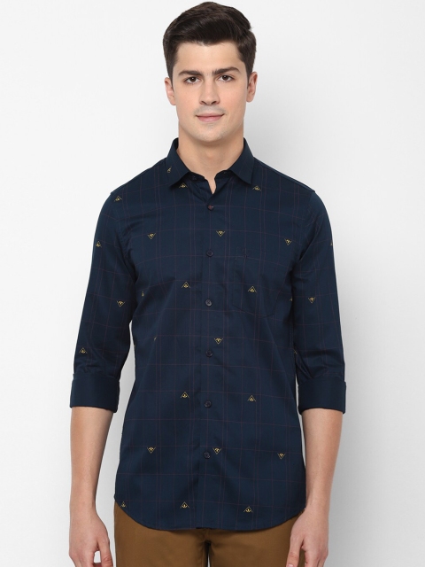 

Allen Solly Men Navy Blue Slim Fit Printed Casual Shirt