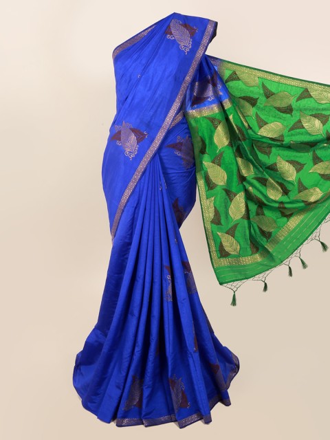 

Pothys Blue Woven Design Silk Blend Saree