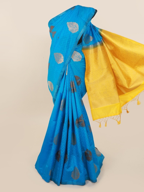 

Pothys Blue Woven Design Cotton Blend Saree