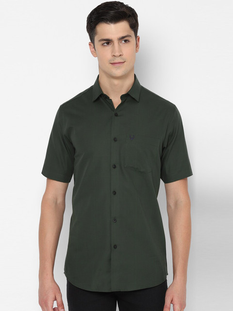 

Allen Solly Men Olive Green Slim Fit Solid Casual Shirt