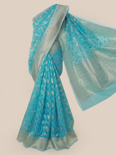 

Pothys Blue Woven Design Tissue Saree