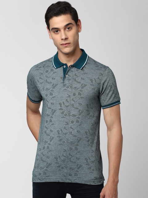 

Peter England Casuals Men Green Printed Polo Collar Slim Fit T-shirt