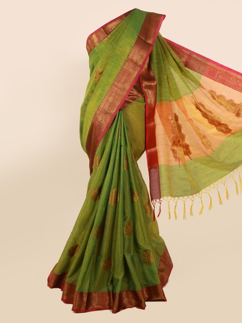 

Pothys Green Woven Design Cotton Blend Saree