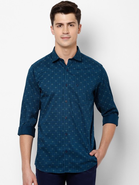 

Allen Solly Men Navy Blue Slim Fit Printed Casual Shirt