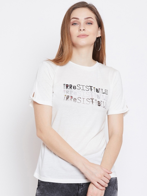 

Camla White Printed Regular Top