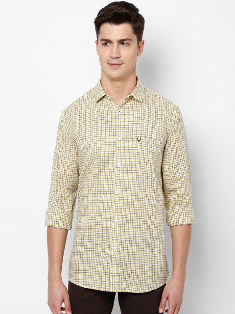 

Allen Solly Men Yellow Slim Fit Checked Casual Shirt