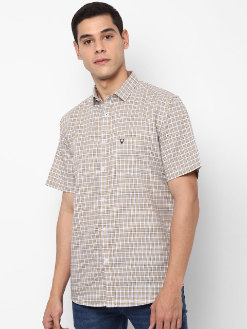 

Allen Solly Men Beige Slim Fit Checked Casual Shirt