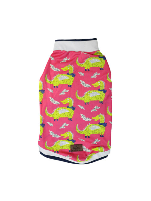 

Pawsindia Pink & Yellow Darcarys Printed Dog T-Shirt