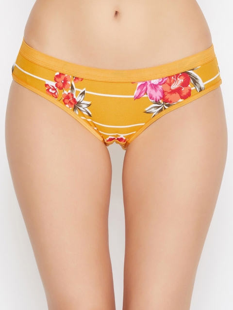 

ALIZA Women Mustard-Yellow & Orange Floral Printed Hipster Briefs YLO.D.FLR.S_592167