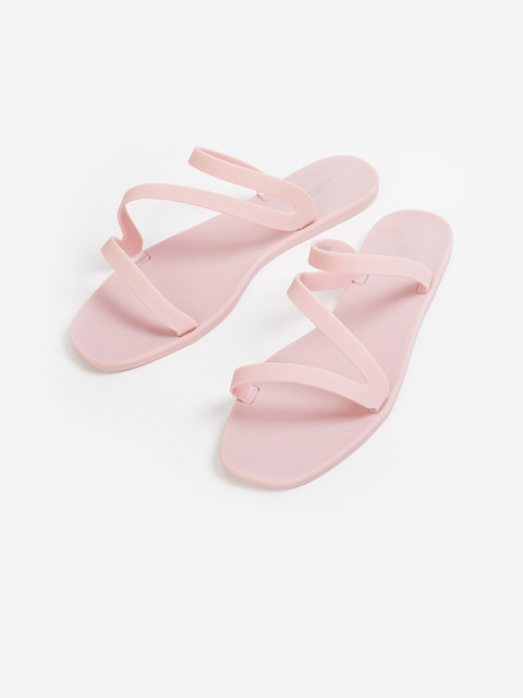 

Ginger by Lifestyle Women Pink Striped Open Toe Flats
