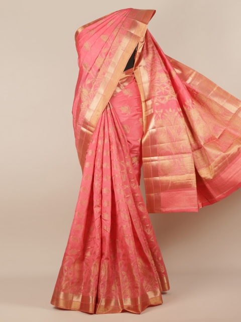 Pothys Pink Woven Design Jute Silk Saree