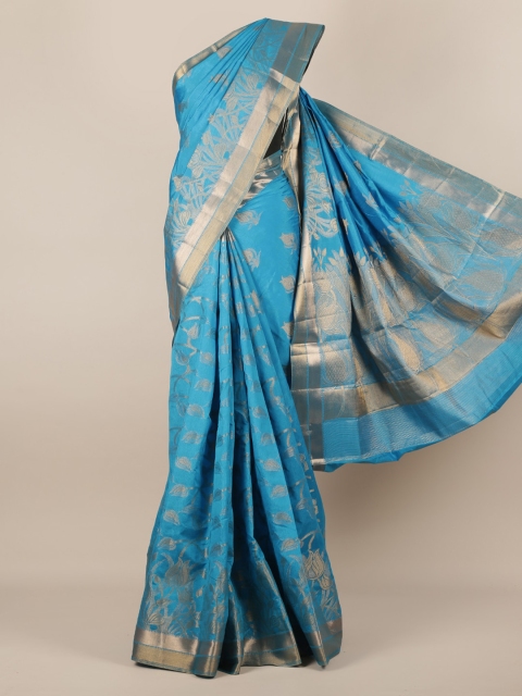 

Pothys Blue & Gold-Coloured Jute Silk Woven Design Saree