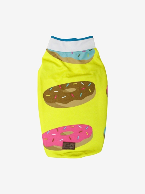 

Pawsindia Yellow & Blue Donuts Printed Dog T-Shirt
