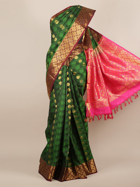 

Pothys Green Woven Design Pure Silk Saree