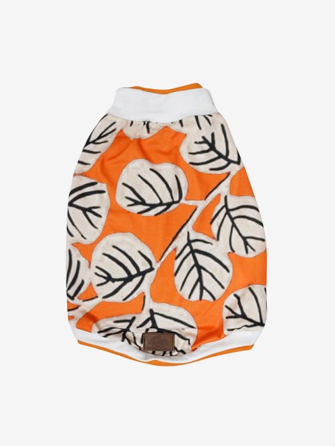 

Pawsindia Orange & Cream-Coloured Blossom Printed Dog T-Shirt