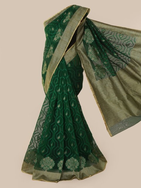 

Pothys Green Woven Design Supernet Saree
