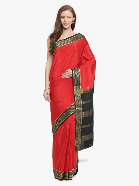 

Sudarshan Silks Red Pure Silk Solid Mysore Silk Saree