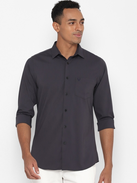 Allen Solly Men Grey Slim Fit Solid Casual Shirt