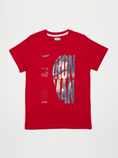 

Octave Boys Red Printed Round Neck T-shirt