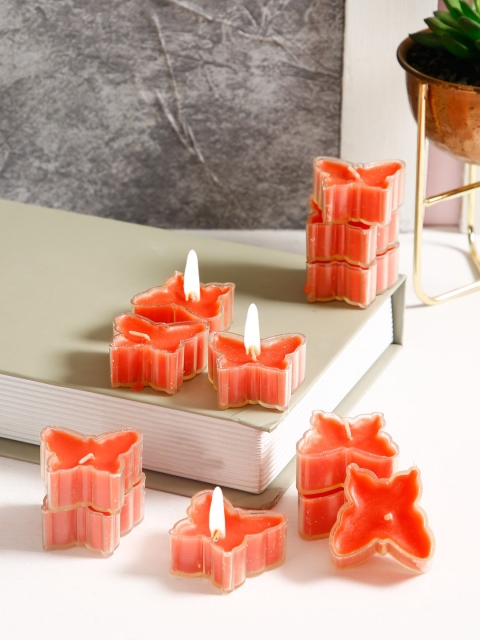 

Aapno Rajasthan Set Of 12 Red Butterfly Shaped Plastic Candles