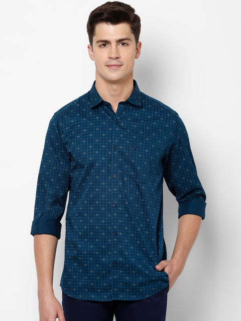 

Allen Solly Men Navy Blue Slim Fit Printed Cotton Casual Shirt