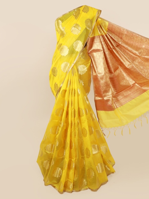 

Pothys Yellow Woven Design Silk Cotton Saree