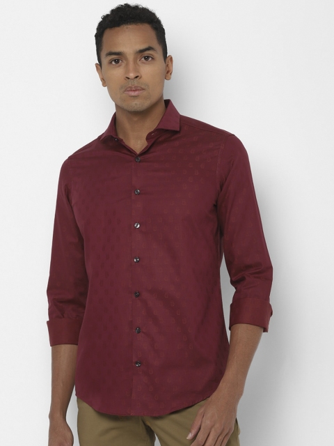 

SIMON CARTER LONDON Men Maroon Slim Fit Solid Casual Shirt