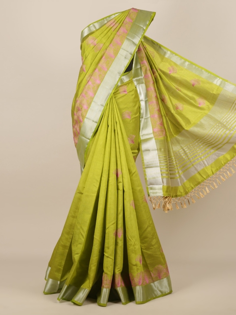 

Pothys Green Woven Design Jute Silk Saree